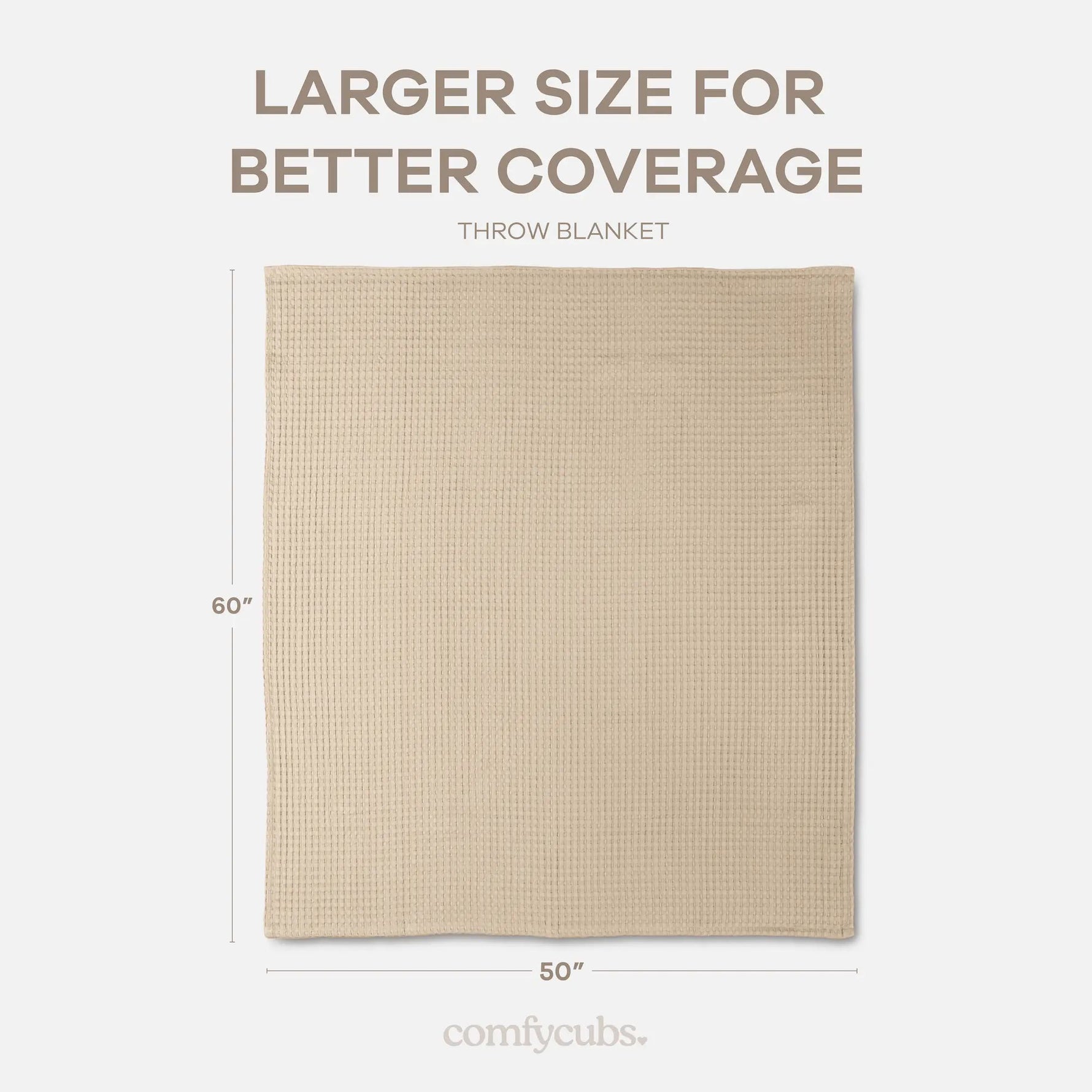 Comfy Cubs Adult Waffle Blankets in Sand - 