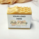 Milk and honey soap bar, a small rectangular vegan bar of soap