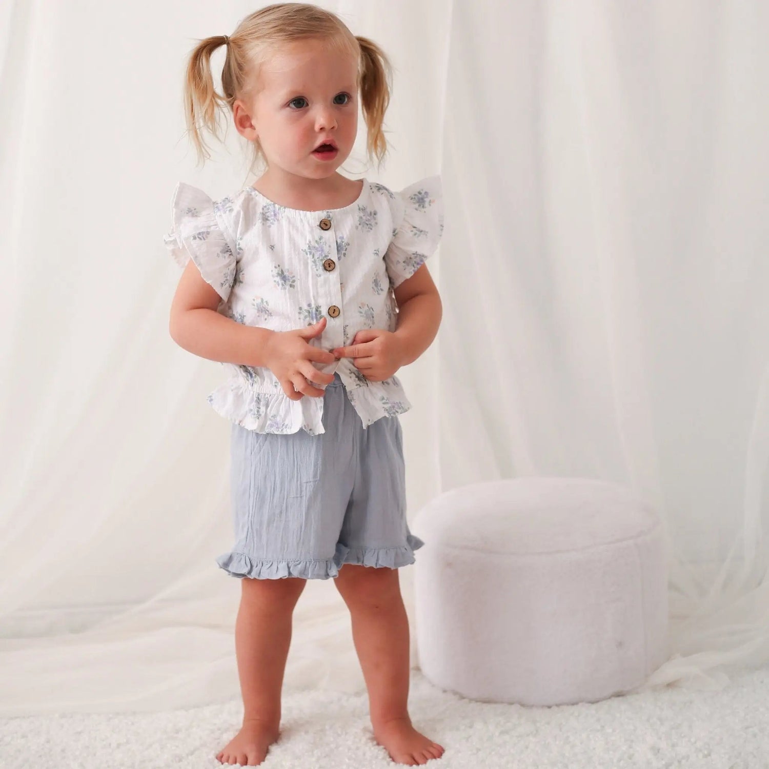 Aliya Skye Short and Top - Baby & Toddler Clothing, Ruffle, Blond, Child, Brown hair | Everetts Place