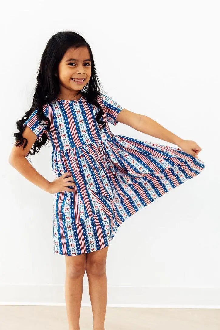 Mila & Rose ® All - American Girl S/S Pocket Twirl Dress - 