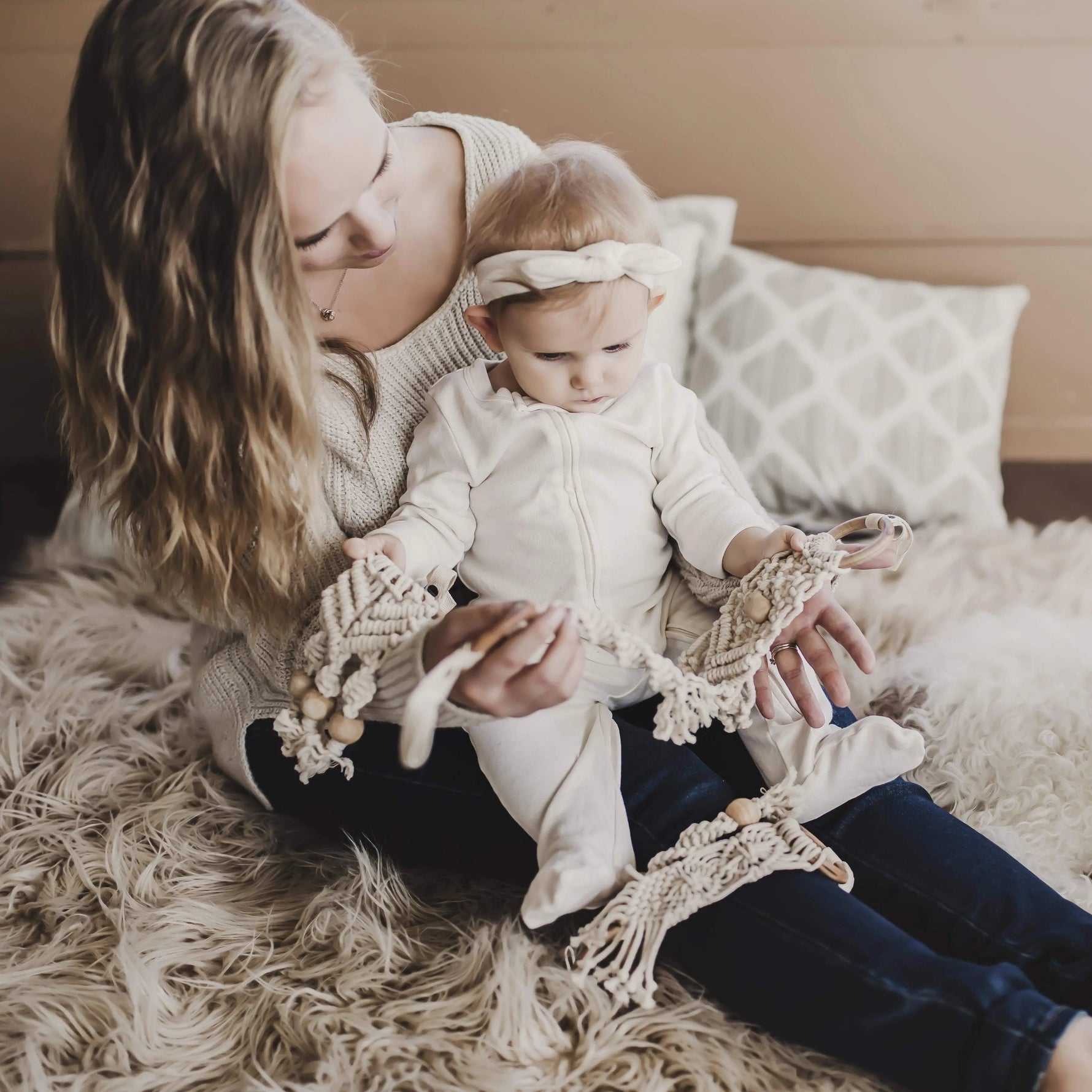 Finn + Emma all - in - one toy | macrame diamond - 