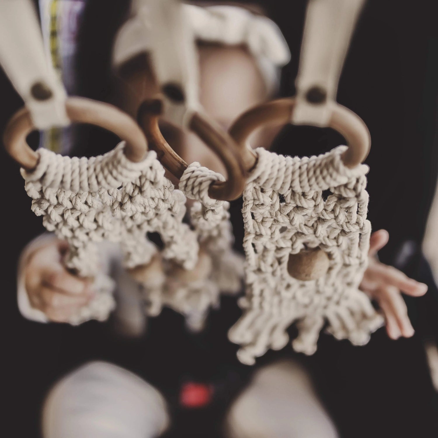 Finn + Emma all - in - one toy | macrame mesh & bead - 
