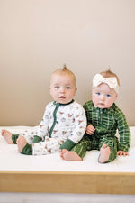 Little Joy Co. All Spruced Up Bamboo Zippy Romper With Non Slip Soles - Everetts Place Boutique - 