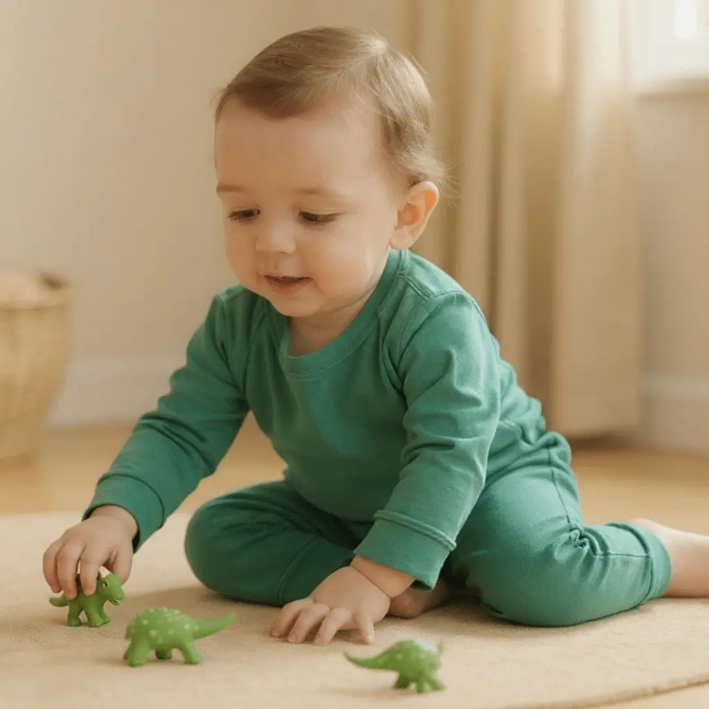 Sweet Bamboo Alpine Green Crew Neck Jogger Set - 