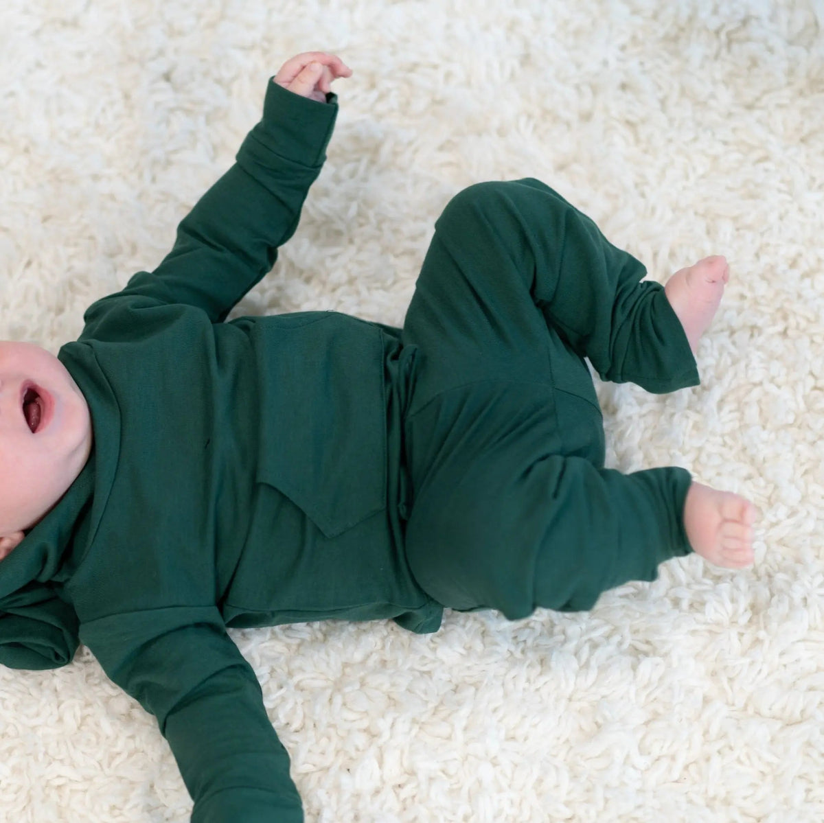Sweet Bamboo Alpine Green Hooded Jogger Set - 