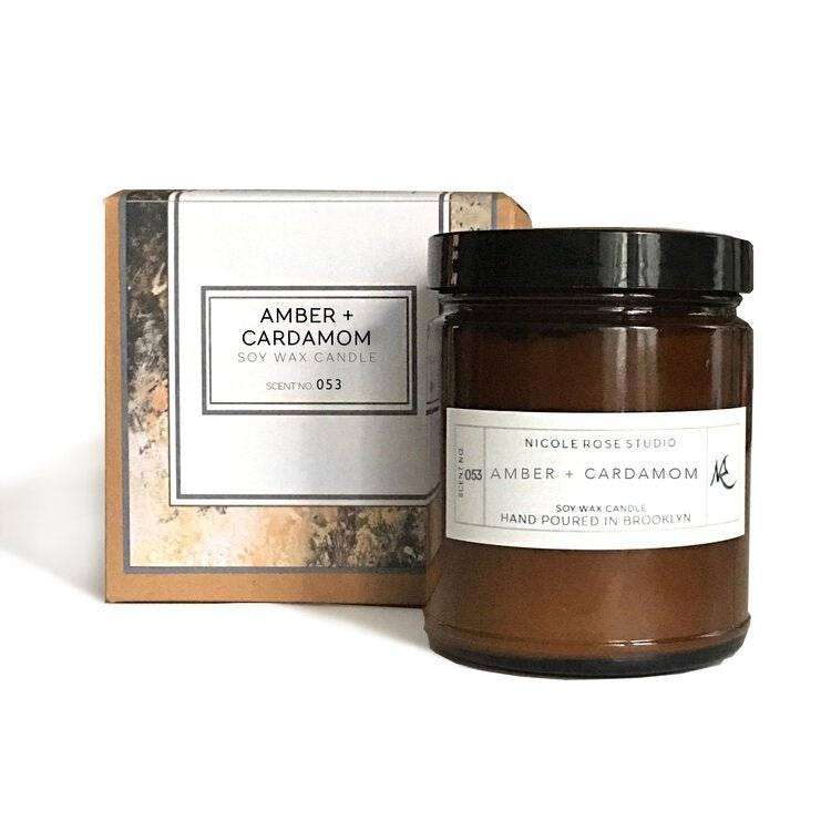 Amber + Cardamom Scented Soy Wax Candle - Everetts Place: Online Boutique - Diffusers, Oils & Candles