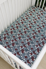 Mebie Baby Americana Floral Bamboo Stretch Crib Sheet Standard 52x28 - 