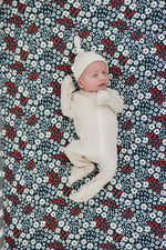 Mebie Baby Americana Floral Bamboo Stretch Crib Sheet Standard 52x28 - 