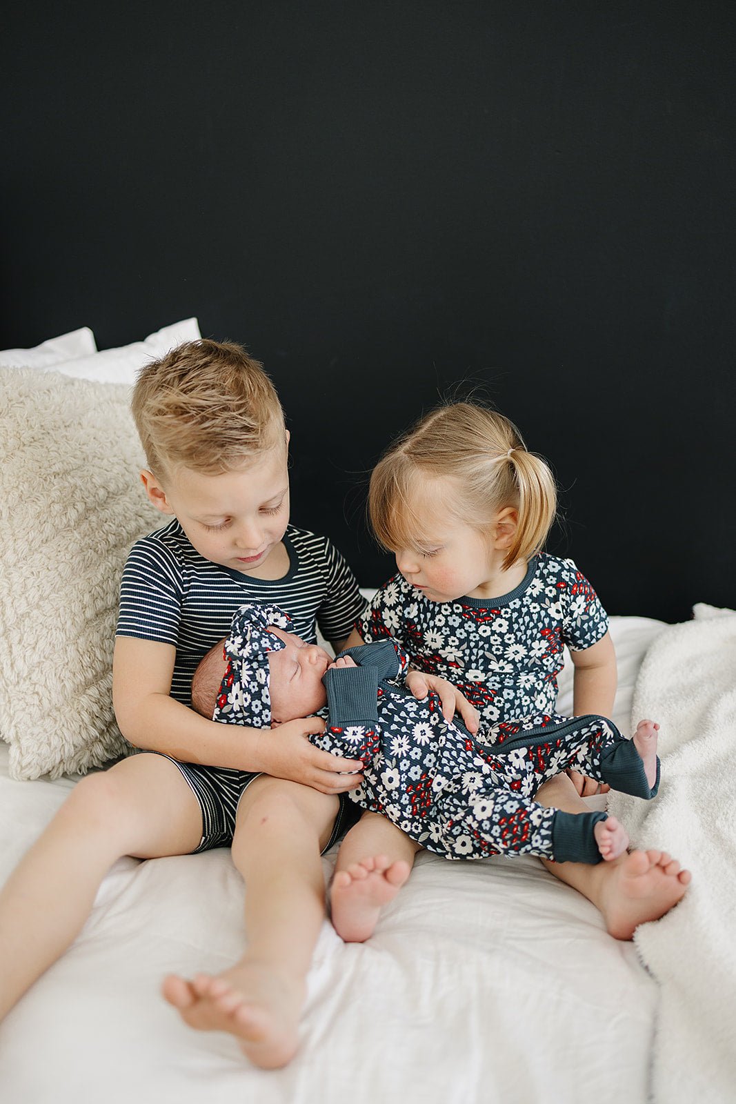 Mebie Baby Americana Floral Bamboo Zipper Pajamas For Baby By Mebie Baby - 