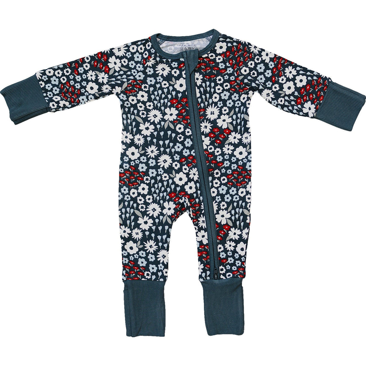 Mebie Baby Americana Floral Bamboo Zipper Pajamas For Baby By Mebie Baby - 