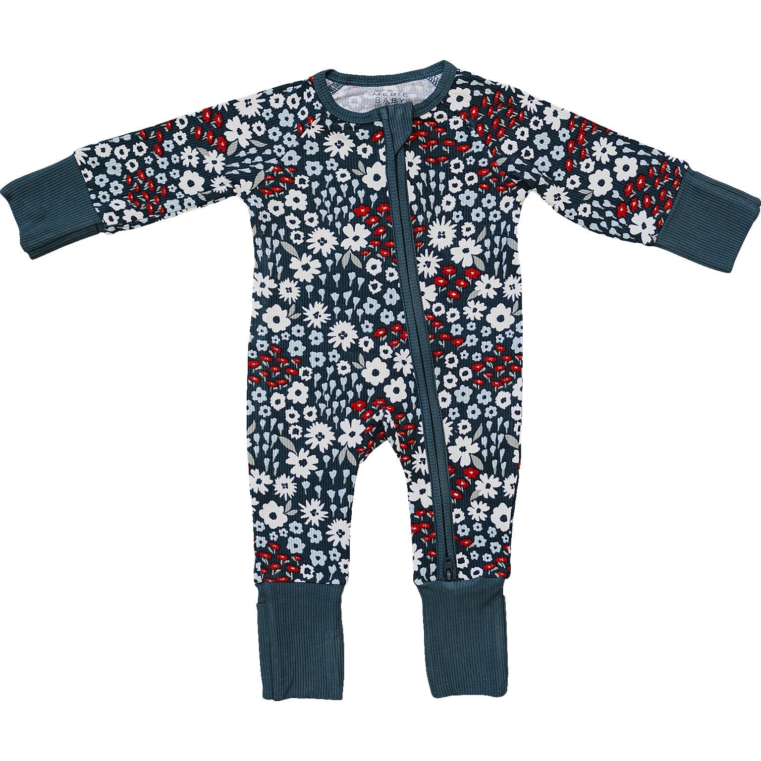 Mebie Baby Americana Floral Bamboo Zipper Pajamas For Baby By Mebie Baby - 