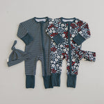 Mebie Baby Americana Floral Bamboo Zipper Pajamas For Baby By Mebie Baby - 