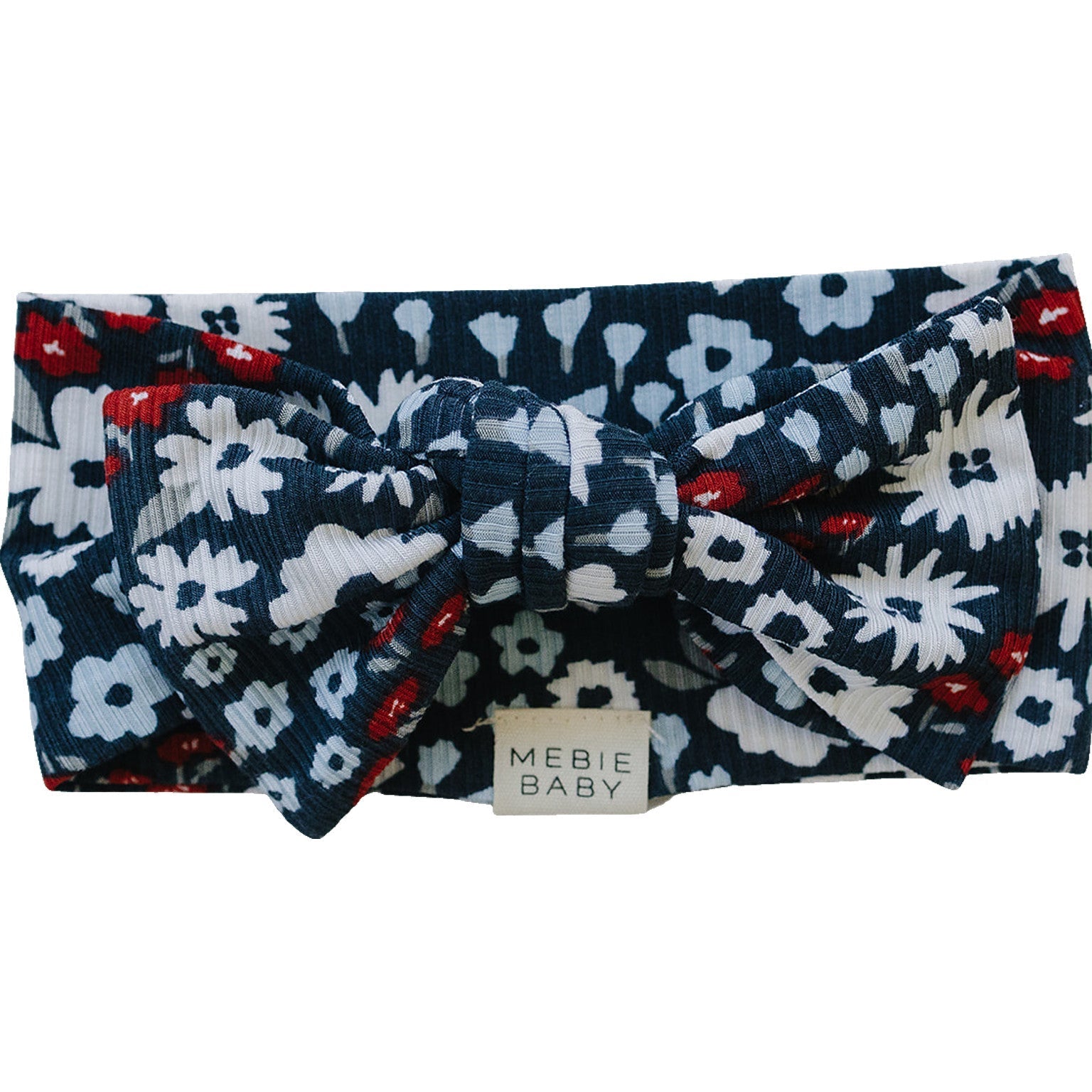 Mebie Baby Americana Floral Ribbed Bamboo Head Wrap - 