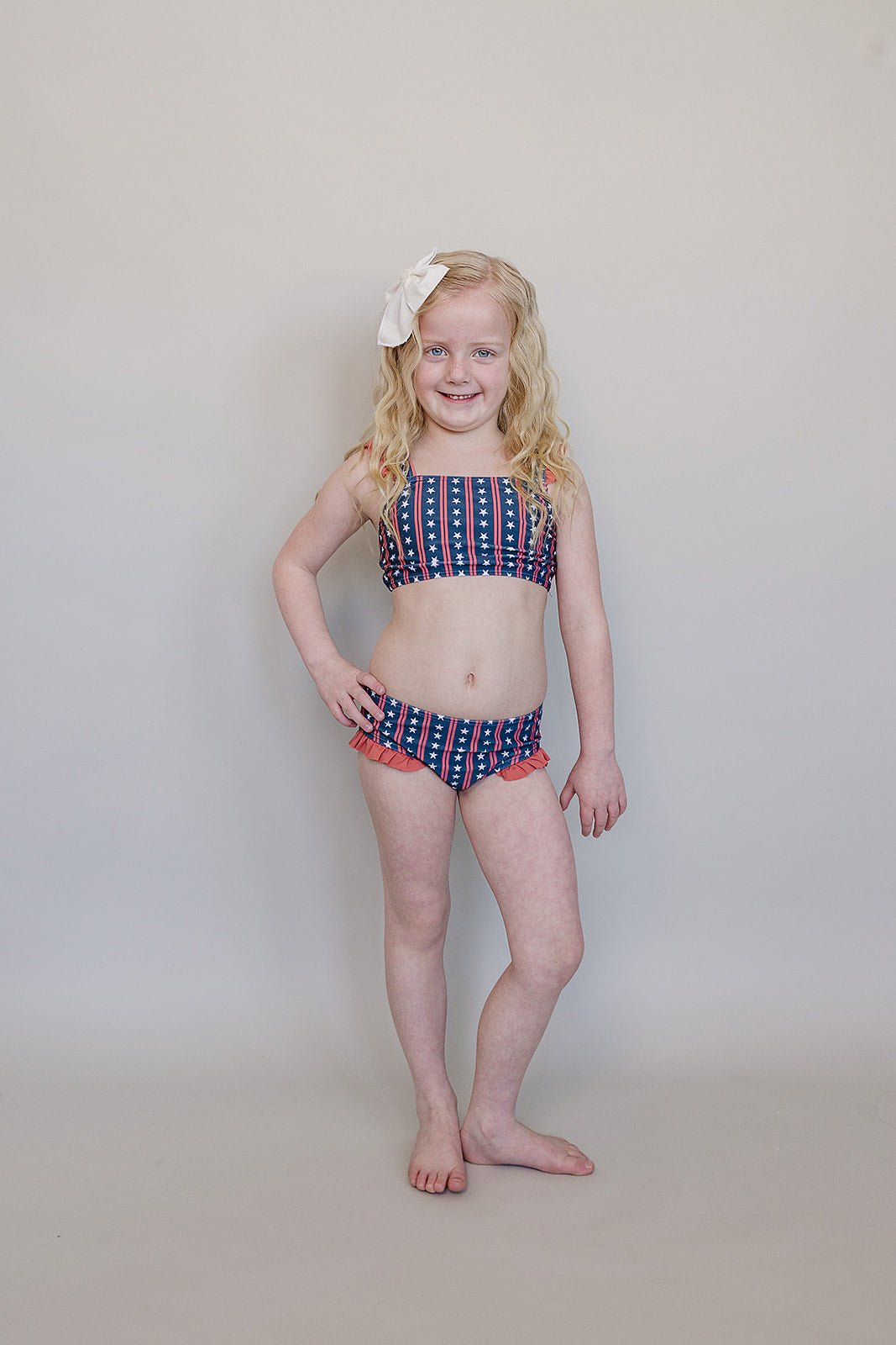 Mebie Baby Americana Ruffle Bikini Set - 
