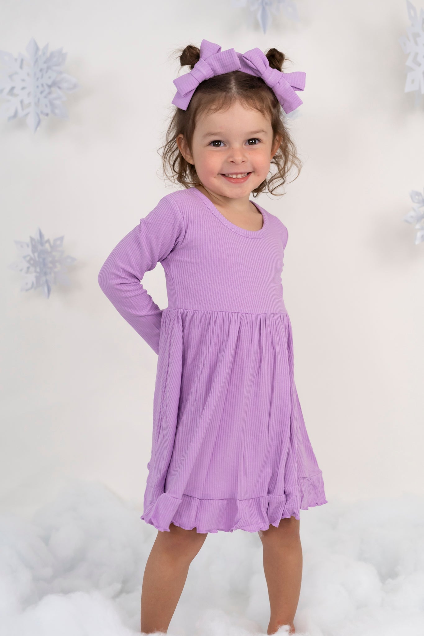 DREAM BIG LITTLE CO AMETHYST RIB DREAM RUFFLE DRESSEveretts Place