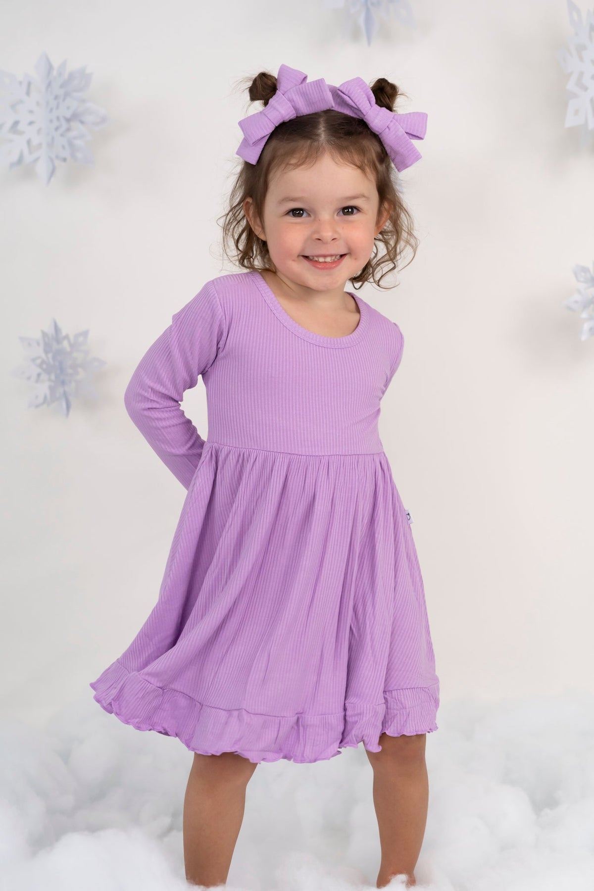 DREAM BIG LITTLE CO AMETHYST RIB DREAM RUFFLE DRESSEveretts Place