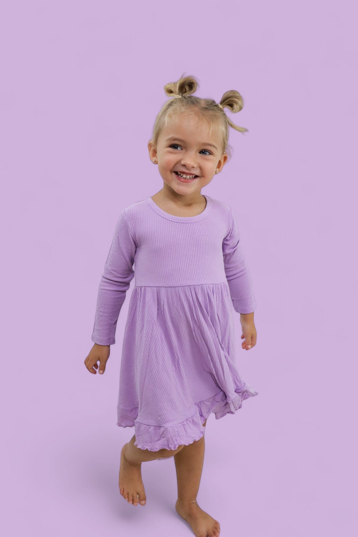 DREAM BIG LITTLE CO AMETHYST RIB DREAM RUFFLE DRESSEveretts Place