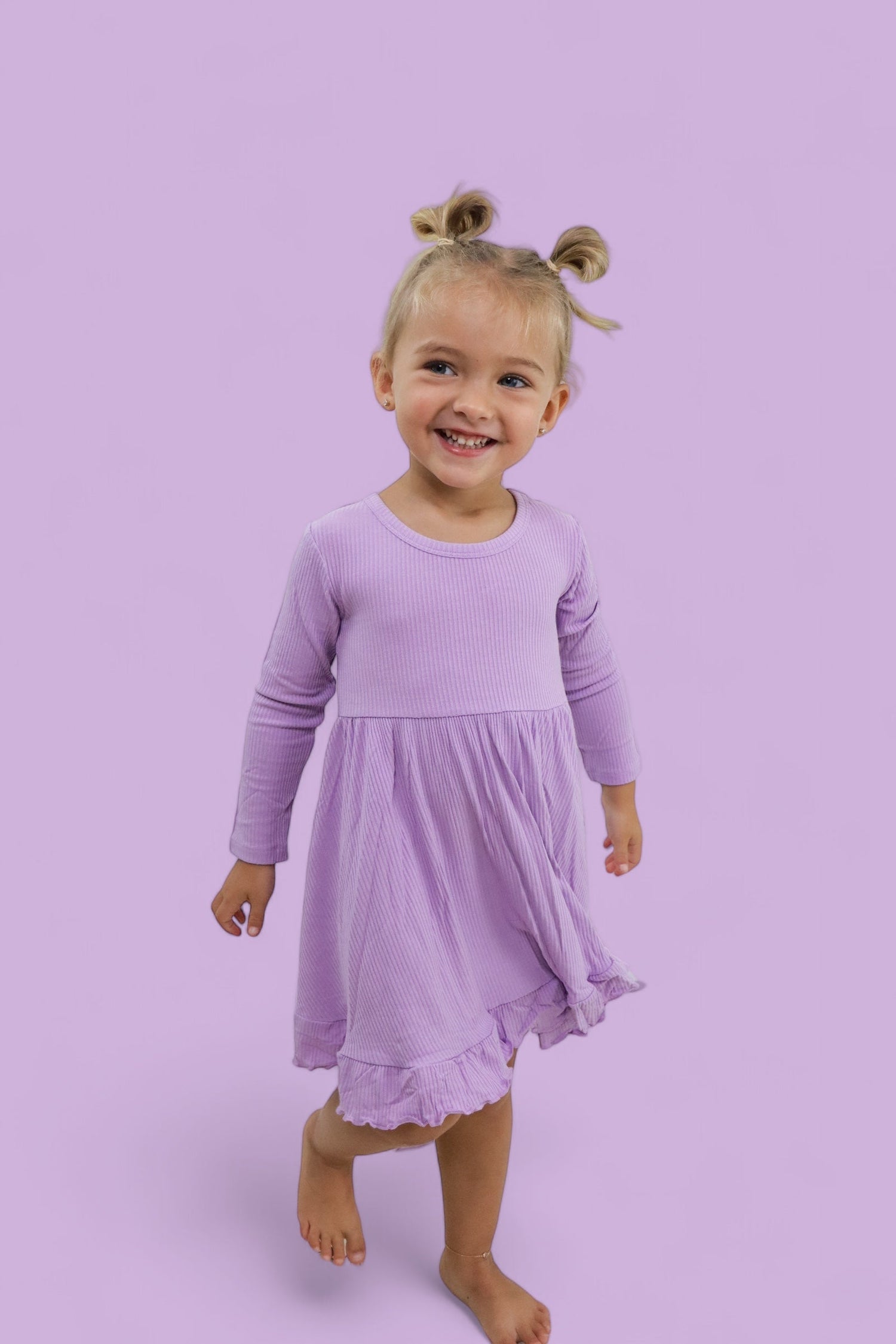 DREAM BIG LITTLE CO AMETHYST RIB DREAM RUFFLE DRESSEveretts Place