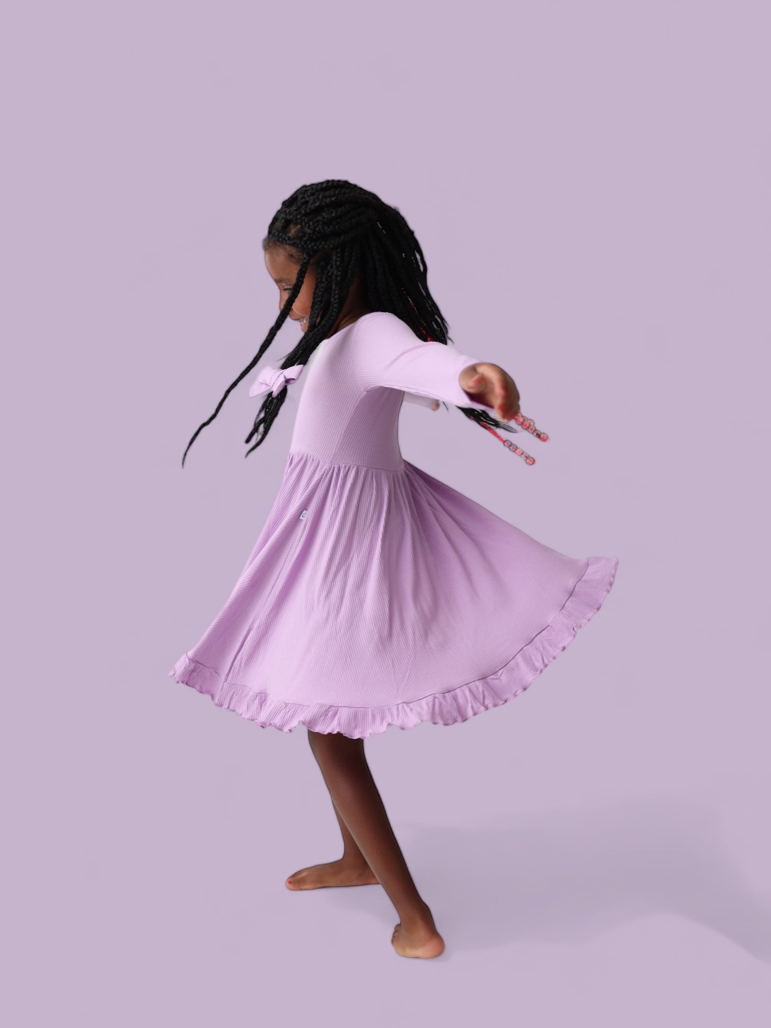 DREAM BIG LITTLE CO AMETHYST RIB DREAM RUFFLE DRESSEveretts Place