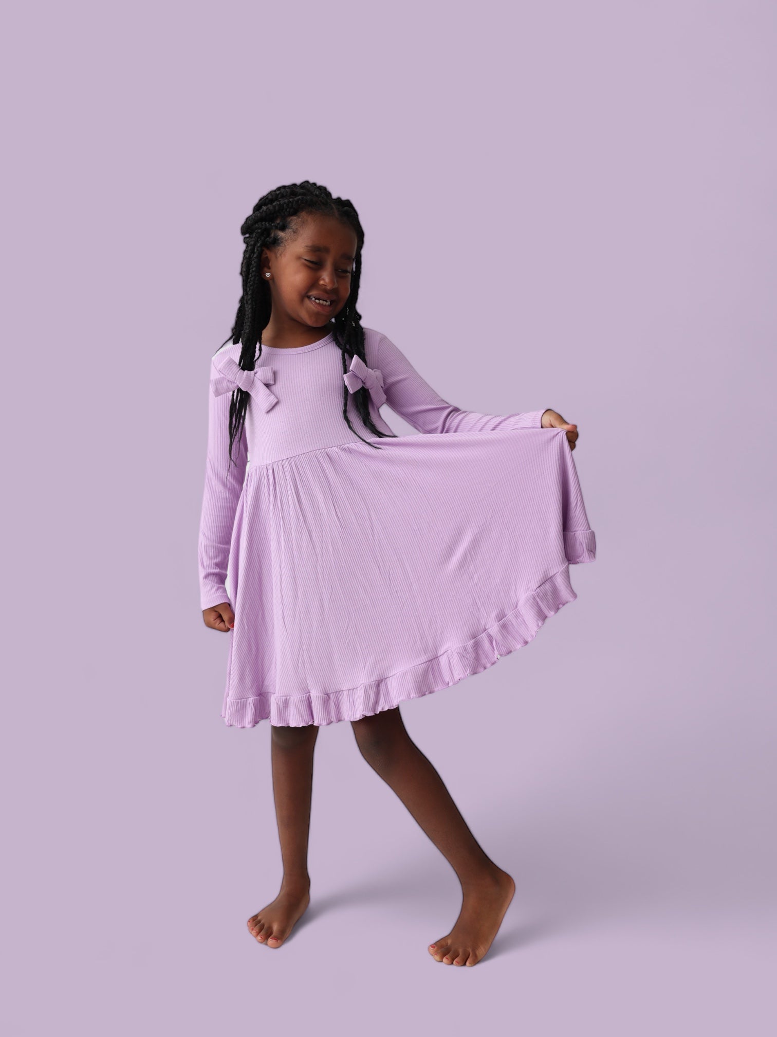 DREAM BIG LITTLE CO AMETHYST RIB DREAM RUFFLE DRESSEveretts Place
