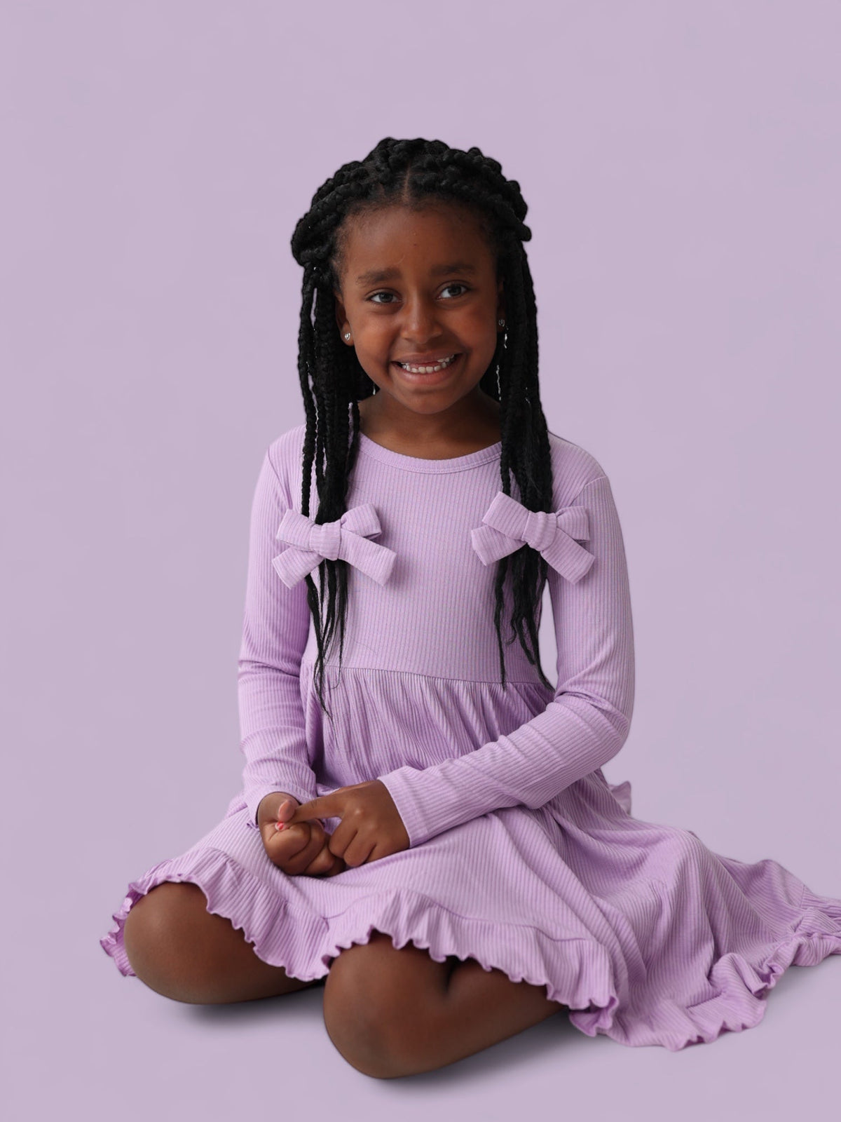 DREAM BIG LITTLE CO AMETHYST RIB DREAM RUFFLE DRESSEveretts Place