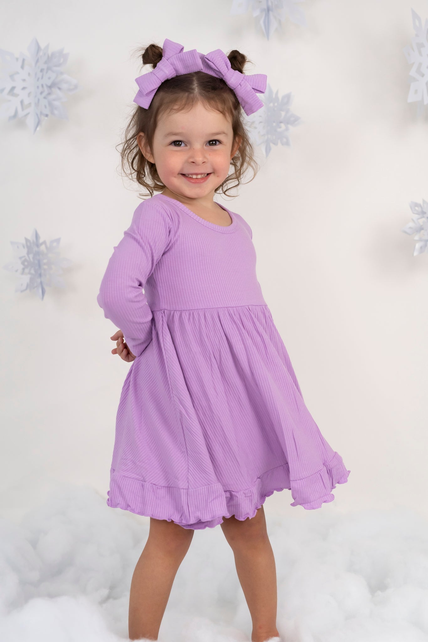 DREAM BIG LITTLE CO AMETHYST RIB DREAM RUFFLE DRESSEveretts Place