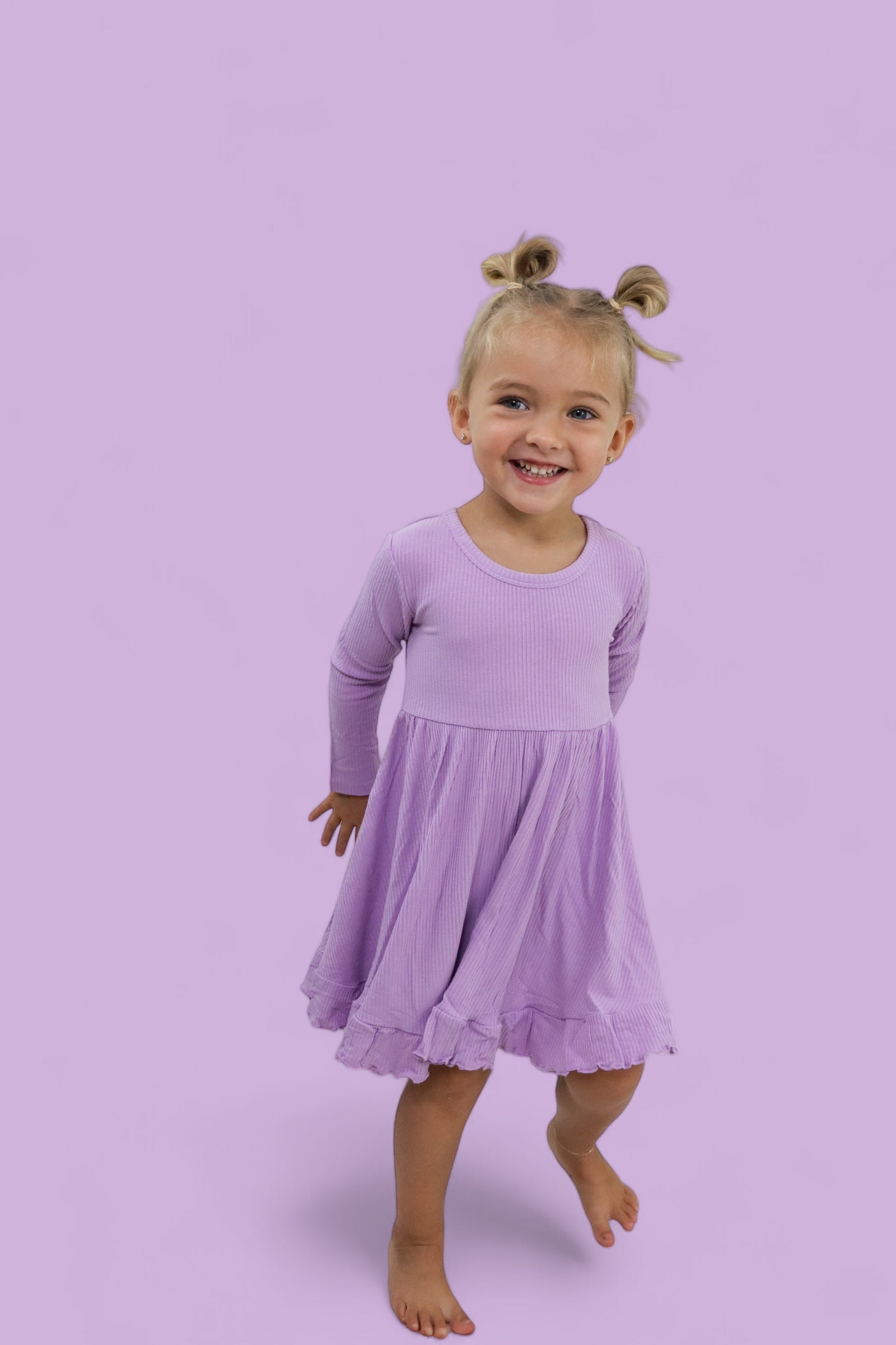 DREAM BIG LITTLE CO AMETHYST RIB DREAM RUFFLE DRESSEveretts Place