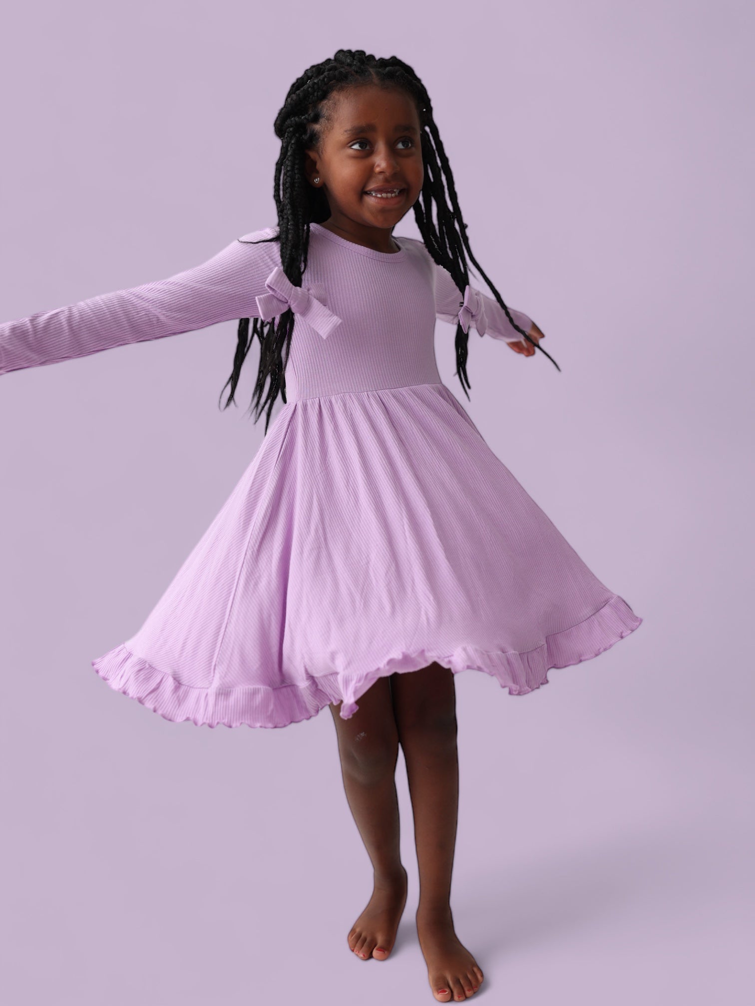 DREAM BIG LITTLE CO AMETHYST RIB DREAM RUFFLE DRESSEveretts Place