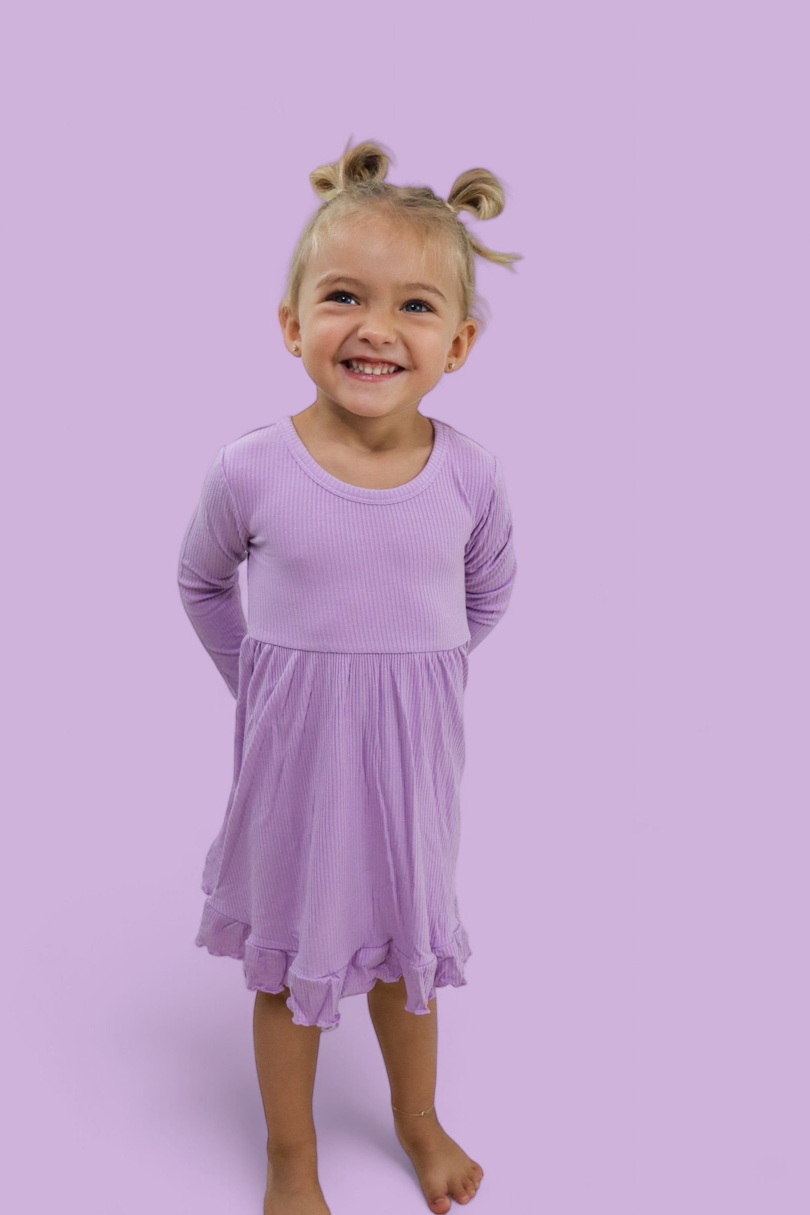 DREAM BIG LITTLE CO AMETHYST RIB DREAM RUFFLE DRESSEveretts Place