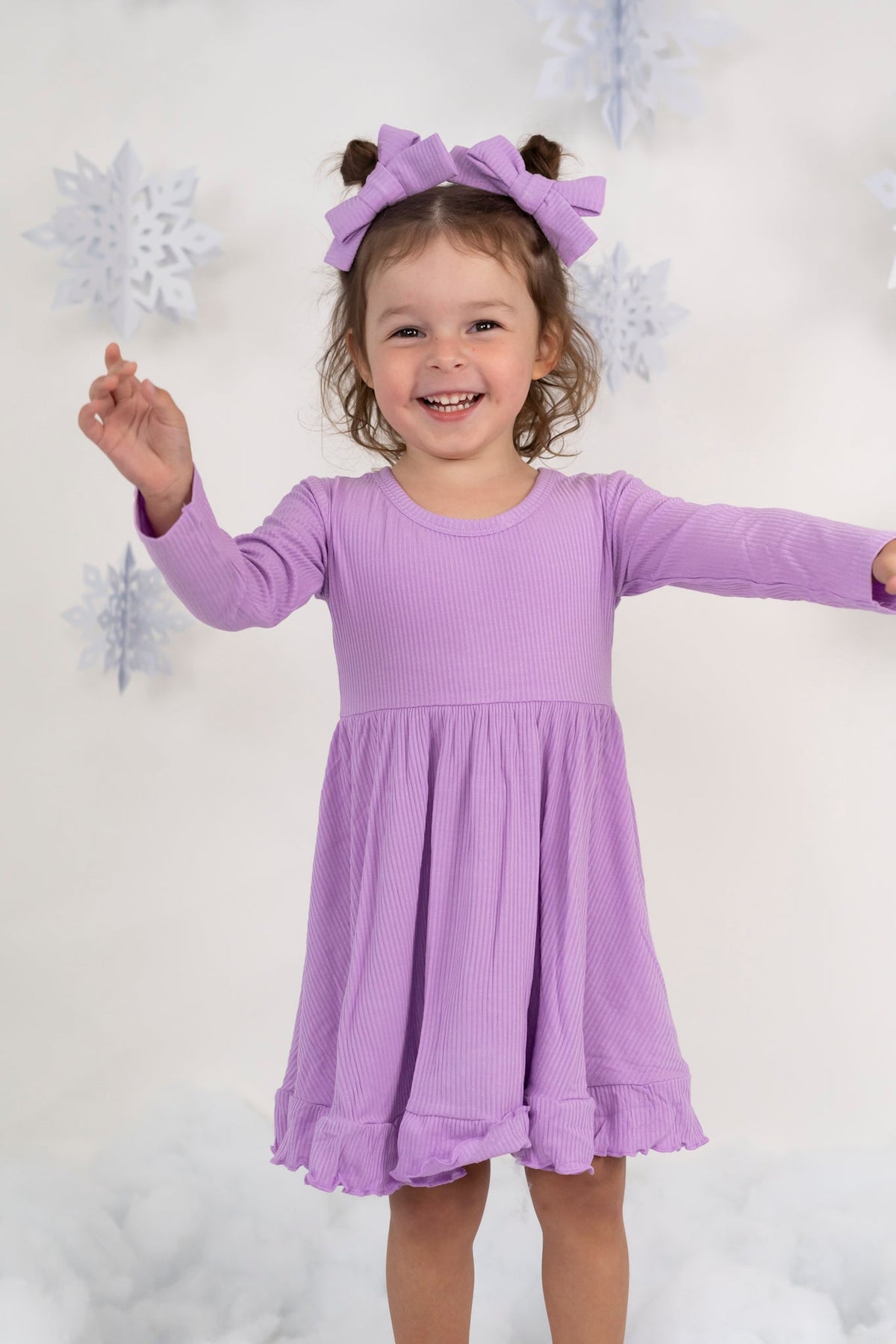 DREAM BIG LITTLE CO AMETHYST RIB DREAM RUFFLE DRESSEveretts Place