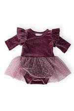 Mila & Rose ® Amethyst Velvet Tutu Bodysuit - 