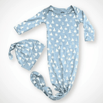 Kolorful Anchors Away Newborn Bamboo Gown Soft Comfortable Gender Neutral Gift Set - Everetts Place Boutique - 