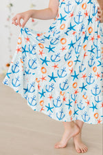 Mila & Rose ® Anchors Away Ruffle Maxi Dress - 