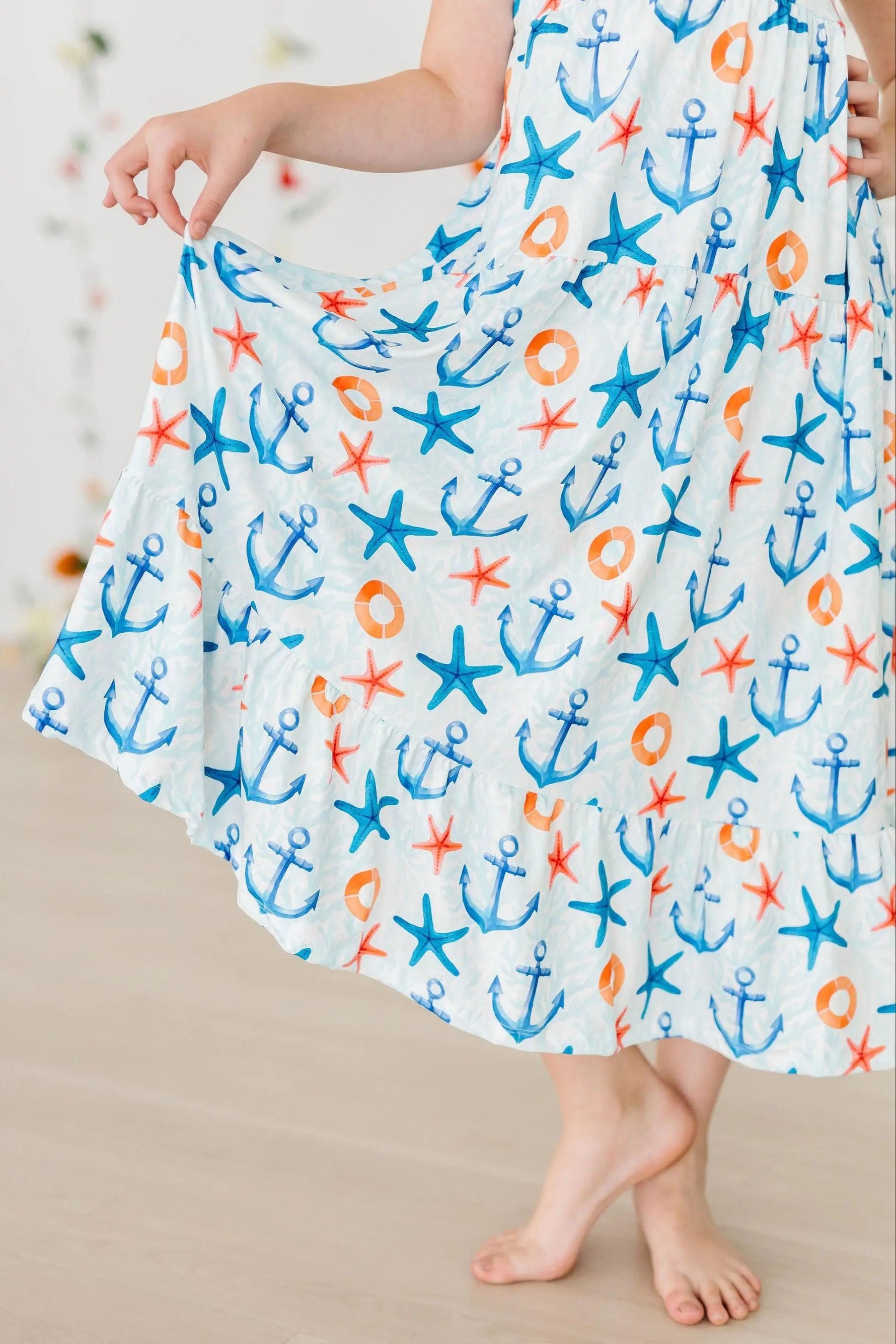 Mila & Rose ® Anchors Away Ruffle Maxi Dress - 