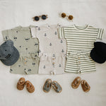 Mebie Baby Anchors Button Short Set - 