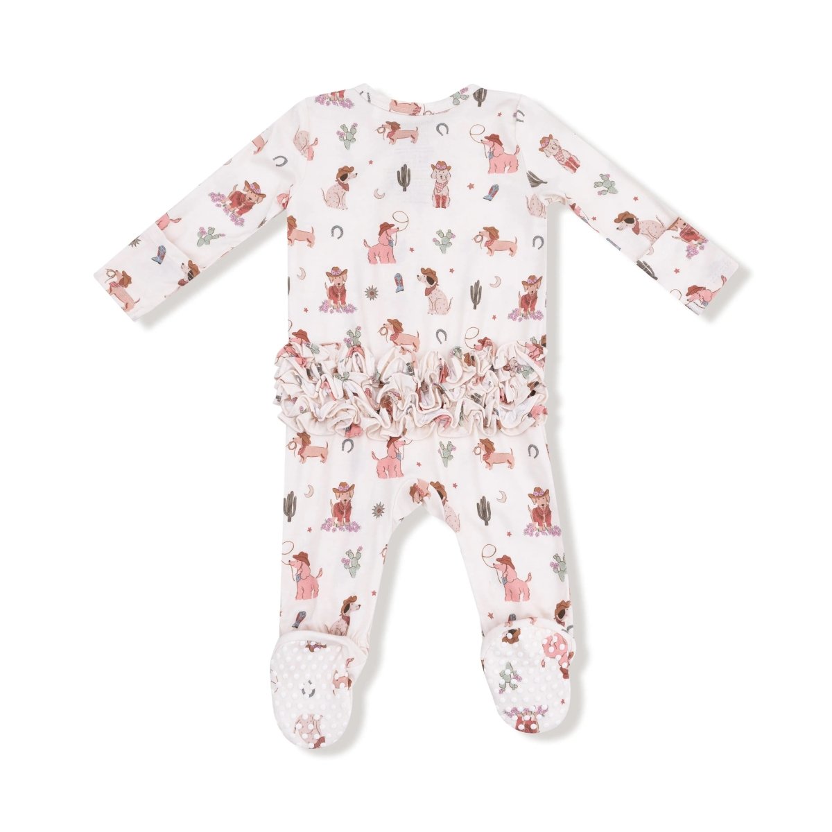 Angel Dear Angel Dear 2 Way Zipper Ruffle Back Footie Baby Sleepwear - Everetts Place Boutique - 