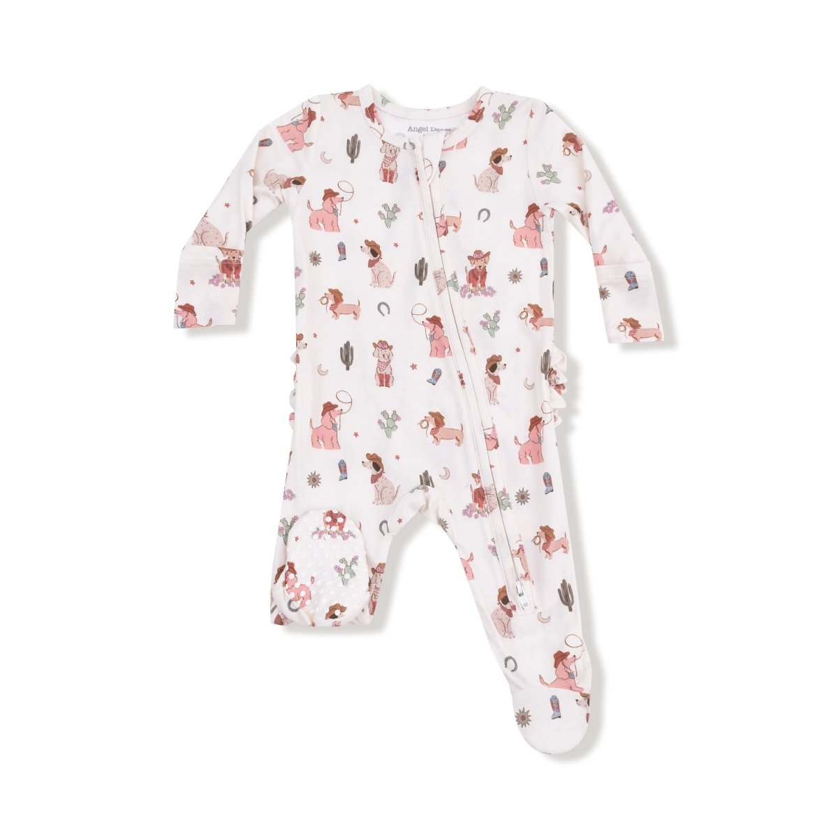 Angel Dear Angel Dear 2 Way Zipper Ruffle Back Footie Baby Sleepwear - Everetts Place Boutique - 