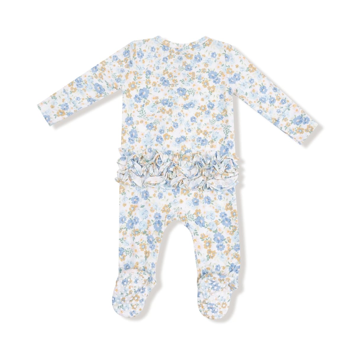 Angel Dear Angel Dear 2 Way Zipper Ruffle Back Footie Bamboo Soft - Everetts Place Boutique - 