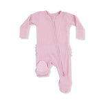 Angel Dear Angel Dear 2 Way Zipper Ruffle Back Footie Waffle Fabric - Everetts Place Boutique - 