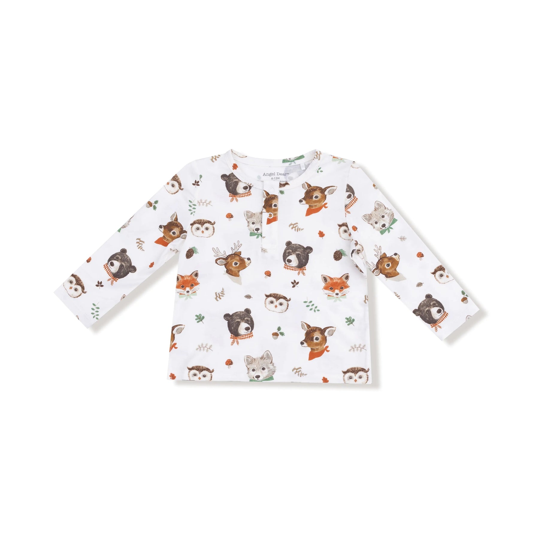 Angel Dear Angel Dear Baby Long Sleeve Henley Shirt For Fall Season - 