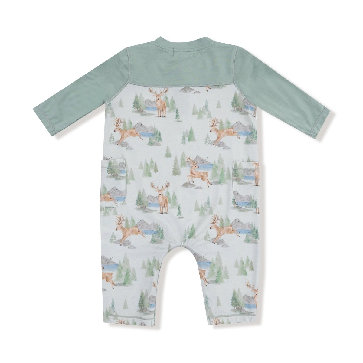 Angel Dear Baby Romper With Contrast Sleeves Bamboo Viscose - Everetts Place Boutique - 