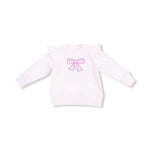 Angel Dear Angel Dear Bow Ruffle Sweatshirt For Girls Pink Bow - Everetts Place Boutique - 