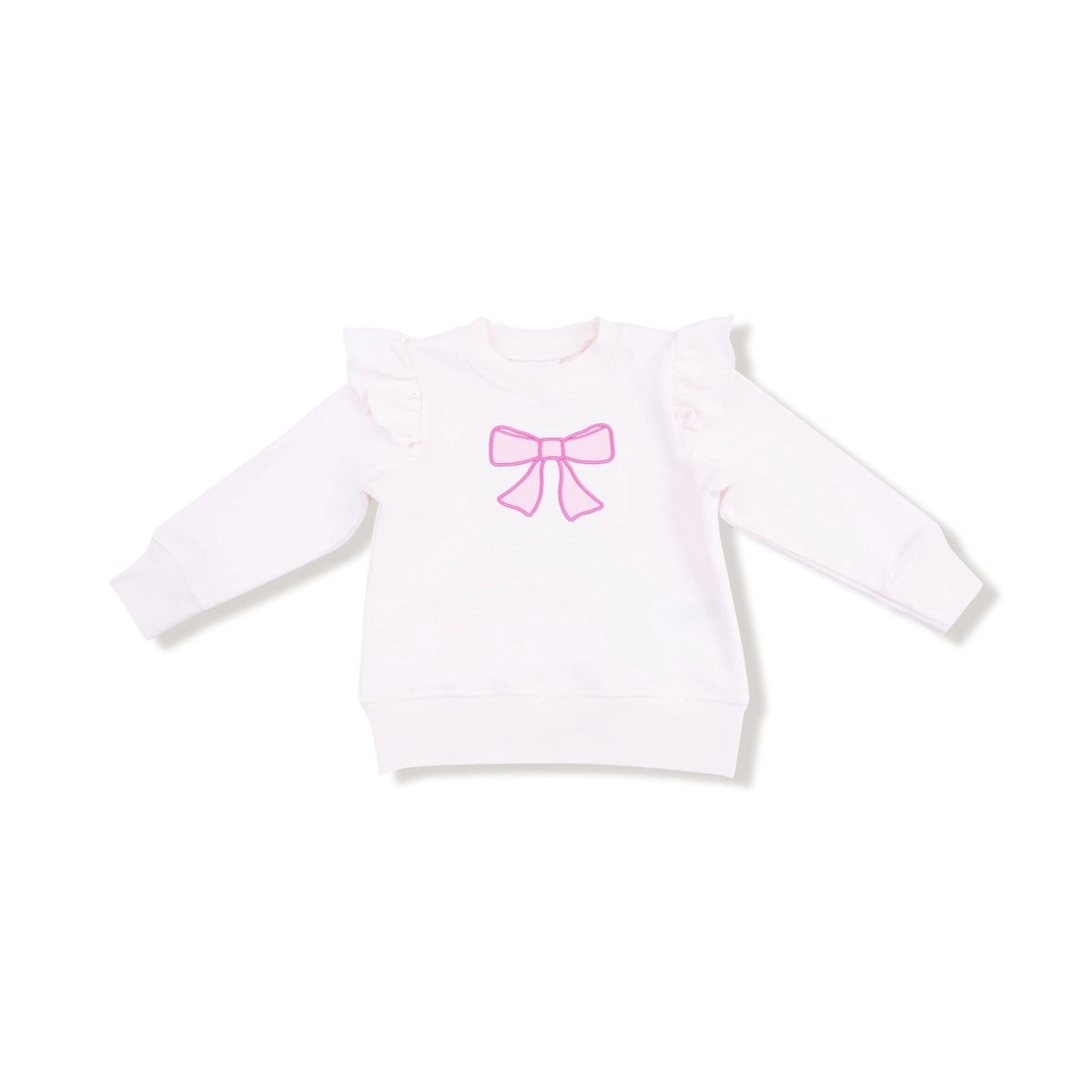 Angel Dear Angel Dear Bow Ruffle Sweatshirt For Girls Pink Bow - Everetts Place Boutique - 