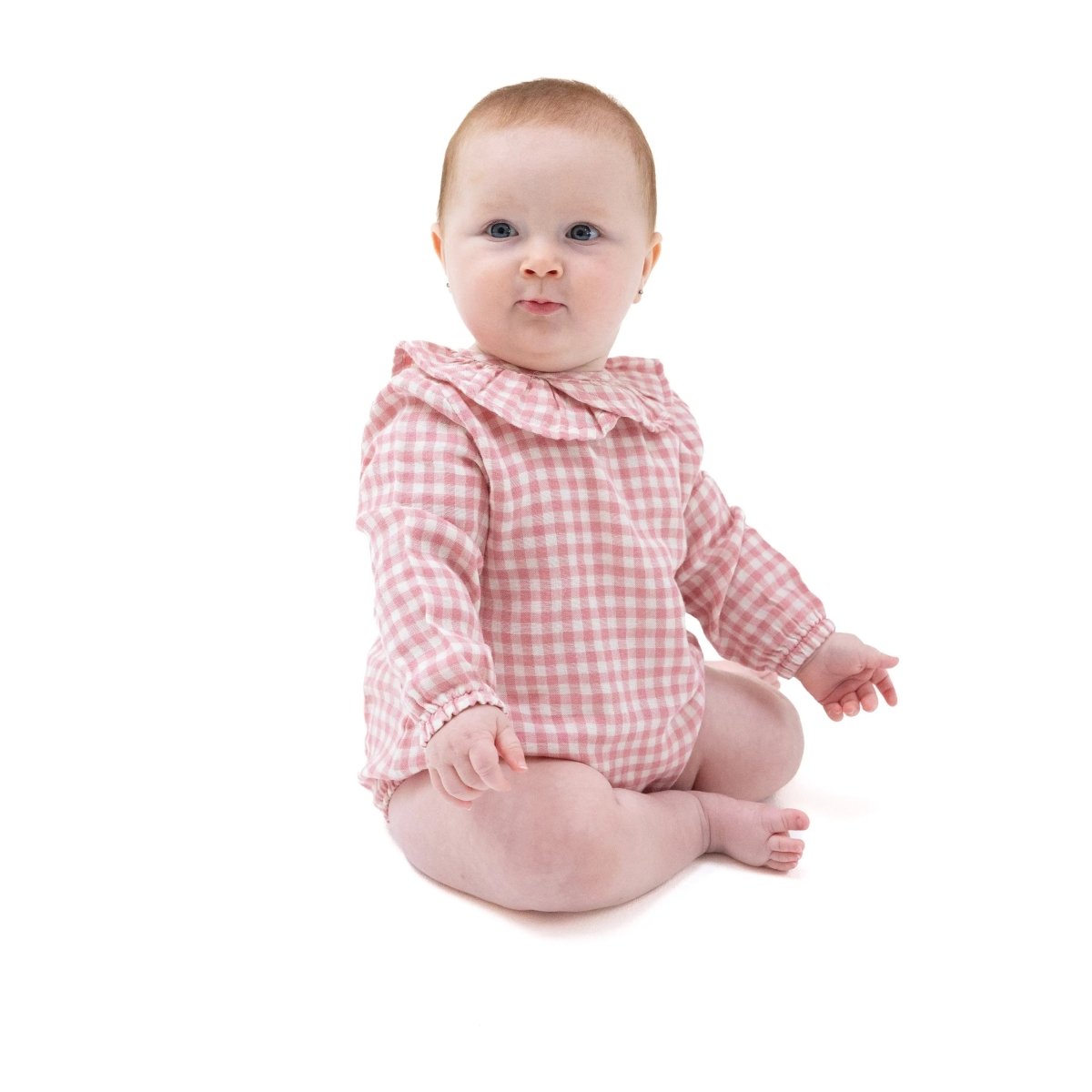 Angel Dear Angel Dear Bubble Romper With Ruffle Collar Organic Muslin - Everetts Place Boutique - 