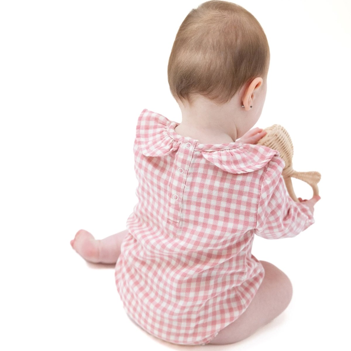 Angel Dear Angel Dear Bubble Romper With Ruffle Collar Organic Muslin - Everetts Place Boutique - 