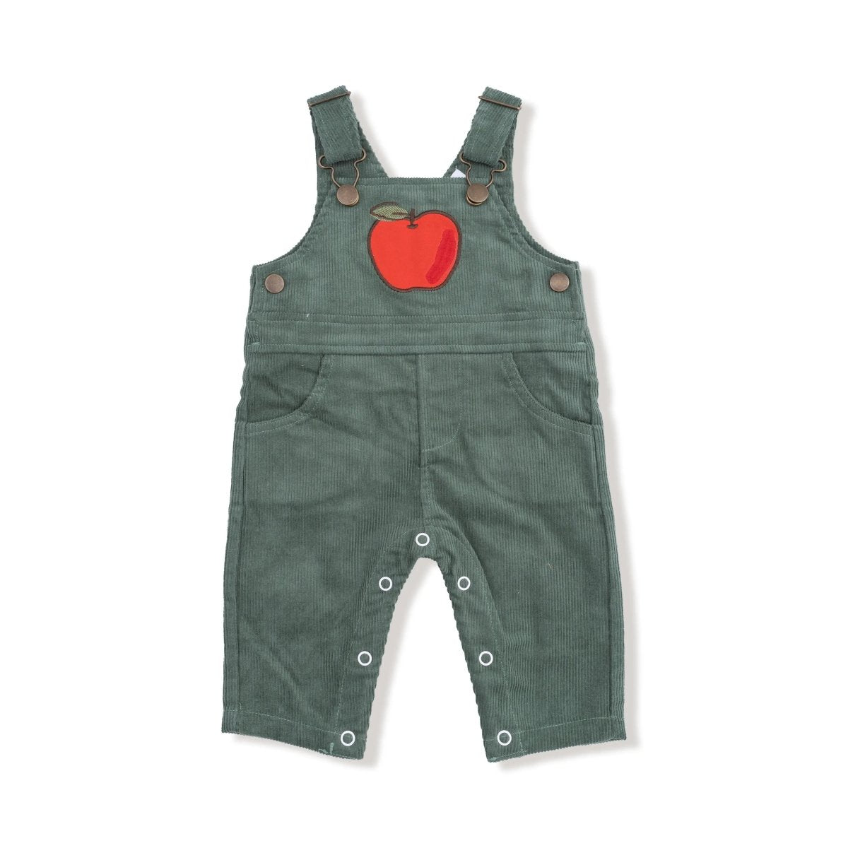 Angel Dear Angel Dear Classic Cord Overall Apple Applique Outfit - Everetts Place Boutique - 