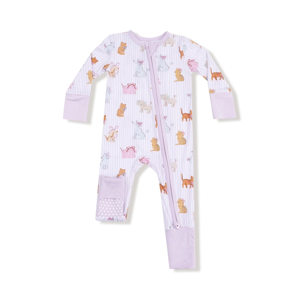 Angel Dear Angel Dear Convertible Romper Zip Snug Fit Bamboo Fabric - Everetts Place Boutique - 