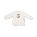 Angel Dear Angel Dear Cozy Oversized Sweatshirt With Horse Applique - Everetts Place Boutique - 