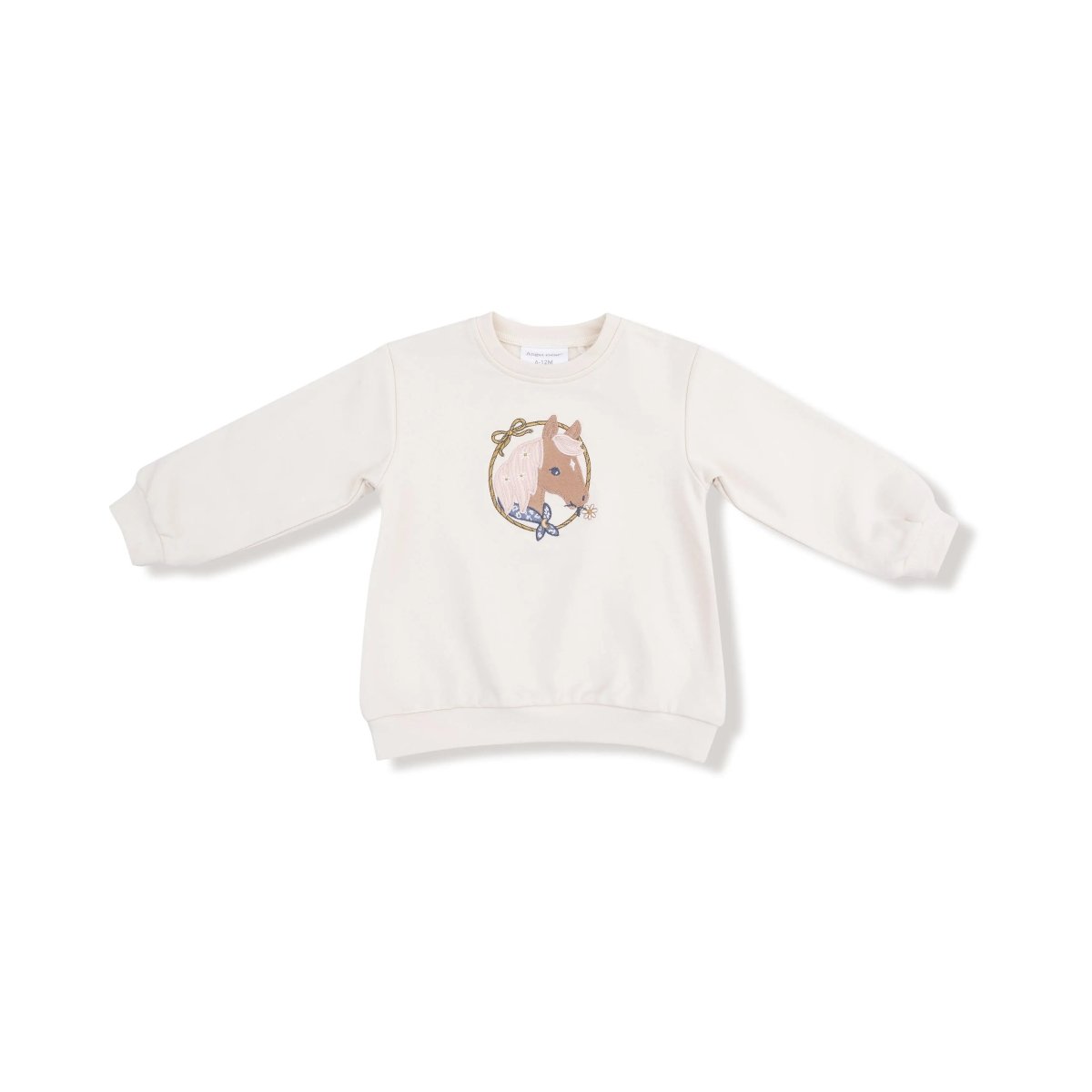 Angel Dear Angel Dear Cozy Oversized Sweatshirt With Horse Applique - Everetts Place Boutique - 