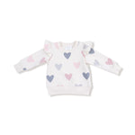 Angel Dear Angel Dear Hearts Ruffle Sweatshirt Cozy Winter Wear - Everetts Place Boutique - 